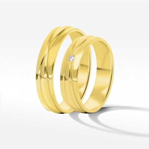 Obrączki ślubne z żółtego złota 5mm półokrągłe