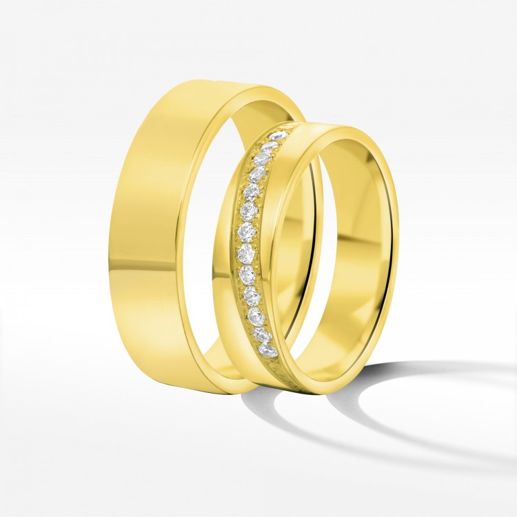 Obrączki ślubne z żółtego złota 5mm płaskie