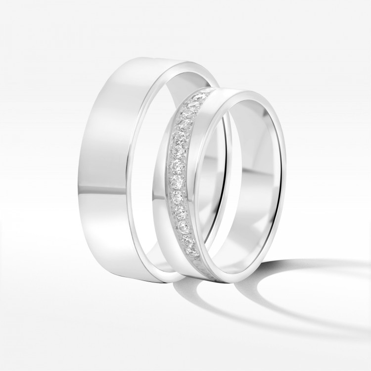 Obrączki ślubne z białego złota 5mm płaskie