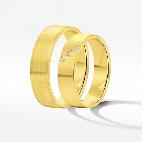 Obrączki ślubne z żółtego złota 6mm płaskie