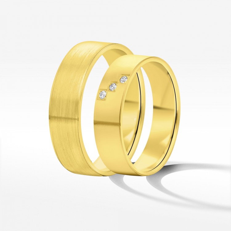 Obrączki ślubne z żółtego złota 6mm płaskie