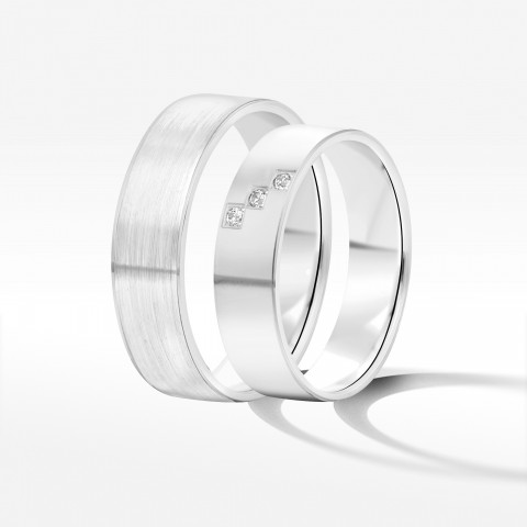 Obrączki ślubne z białego złota 6mm płaskie
