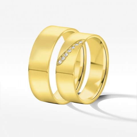 Obrączki ślubne z żółtego złota 6mm płaskie