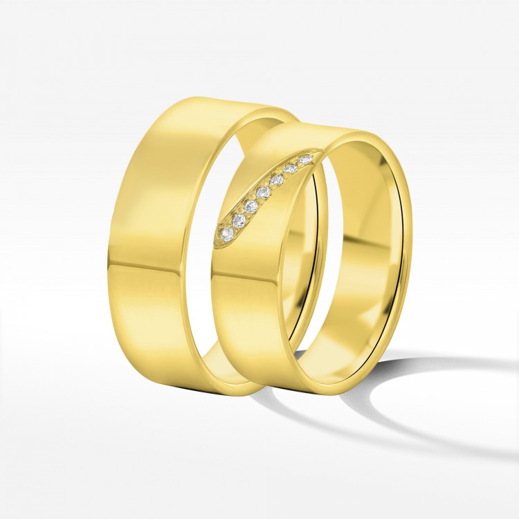 Obrączki ślubne z żółtego złota 6mm płaskie