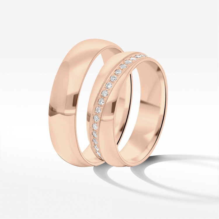 Obrączki ślubne z różowego złota 5.5mm półokrągłe