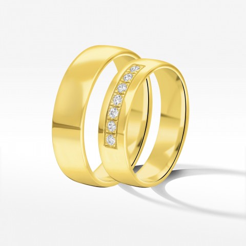 Obrączki ślubne z żółtego złota 5mm półokrągłe