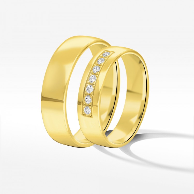 Obrączki ślubne z żółtego złota 5mm półokrągłe