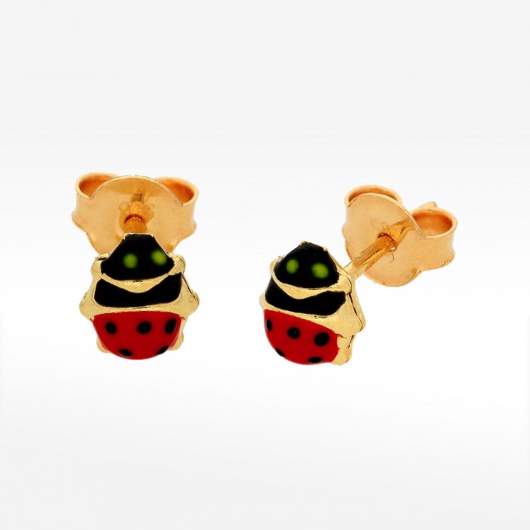 Kolczyki ze złota biedronki