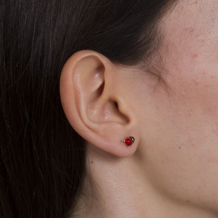 Kolczyki ze złota biedronki