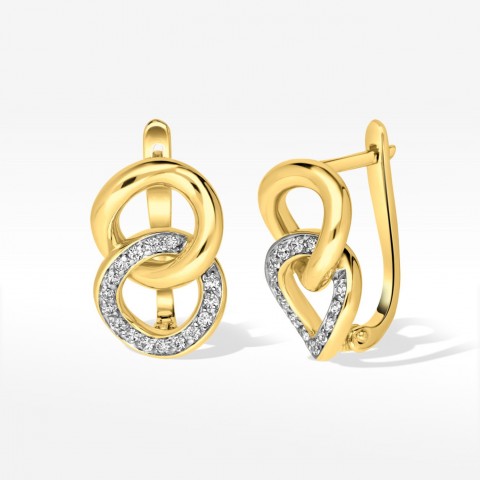 Kolczyki ze złota z białymi cyrkoniami