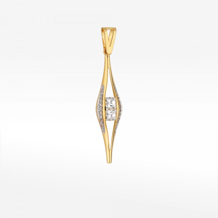 Zawieszka ze złota z cyrkoniami