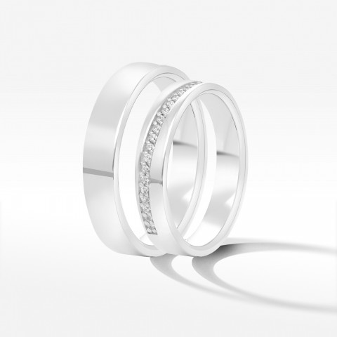 Obrączki ślubne z białego złota 4mm płaskie