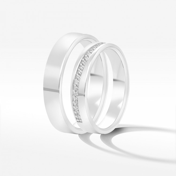 Obrączki ślubne z białego złota 4mm płaskie