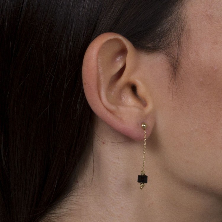 Kolczyki ze złota z hematytem