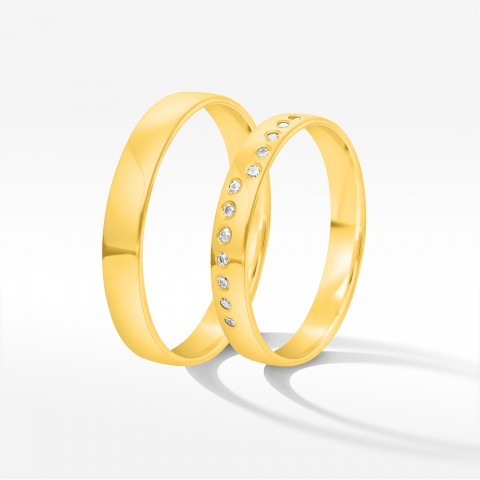 Obrączki ślubne z żółtego złota 3.5mm półokrągłe