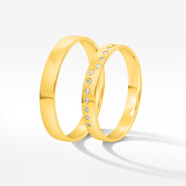 Obrączki ślubne z żółtego złota 3.5mm półokrągłe