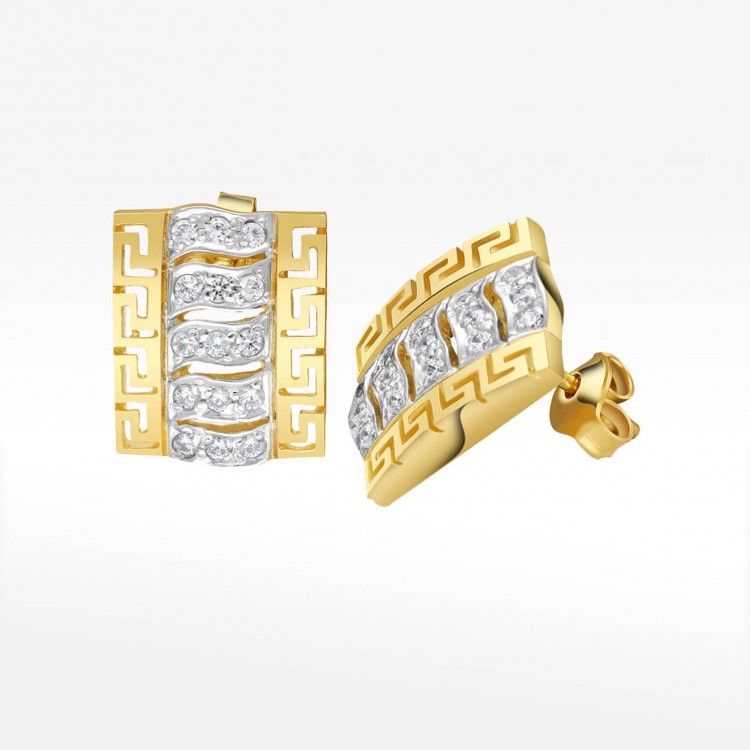 Prestiżowe kolczyki z greckim wzorem