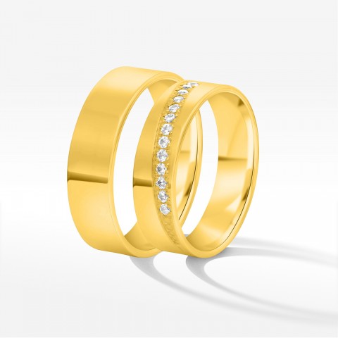 Obrączki ślubne z żółtego złota 6mm płaskie