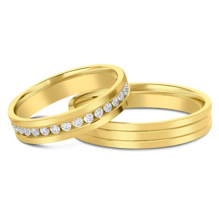 Obrączki ślubne z żółtego złota 4mm płaskie