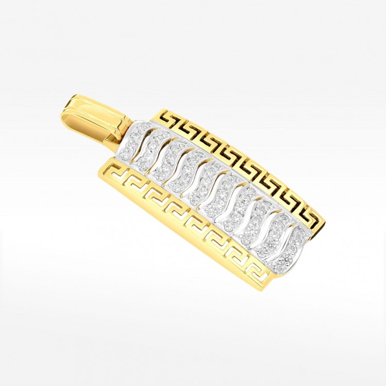 Dwukolorowa zawieszka z greckim wzorem