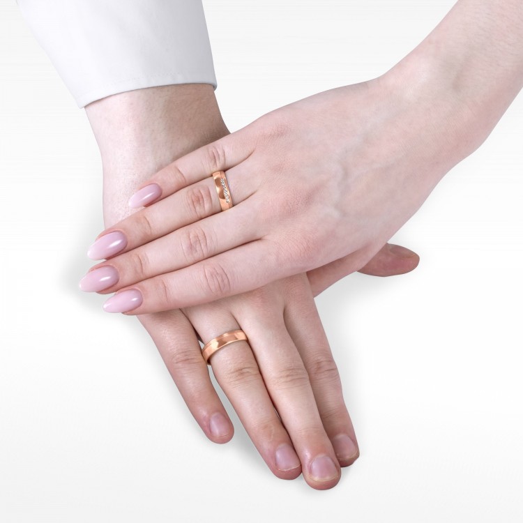 Obrączki ślubne z różowego złota 5.5mm półokrągłe