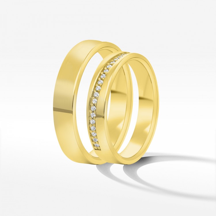 Obrączki ślubne z żółtego złota 4mm płaskie