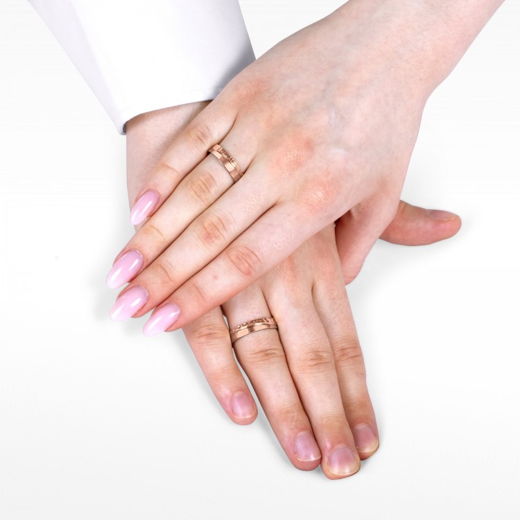 Obrączki ślubne z różowego złota 5mm półokrągłe