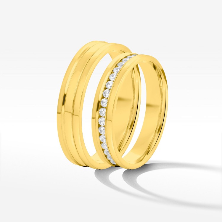 Obrączki ślubne z żółtego złota 4mm płaskie