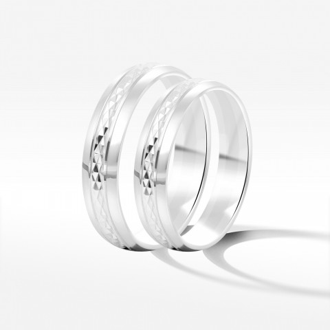 Obrączki ślubne z białego złota 4.5mm półokrągłe