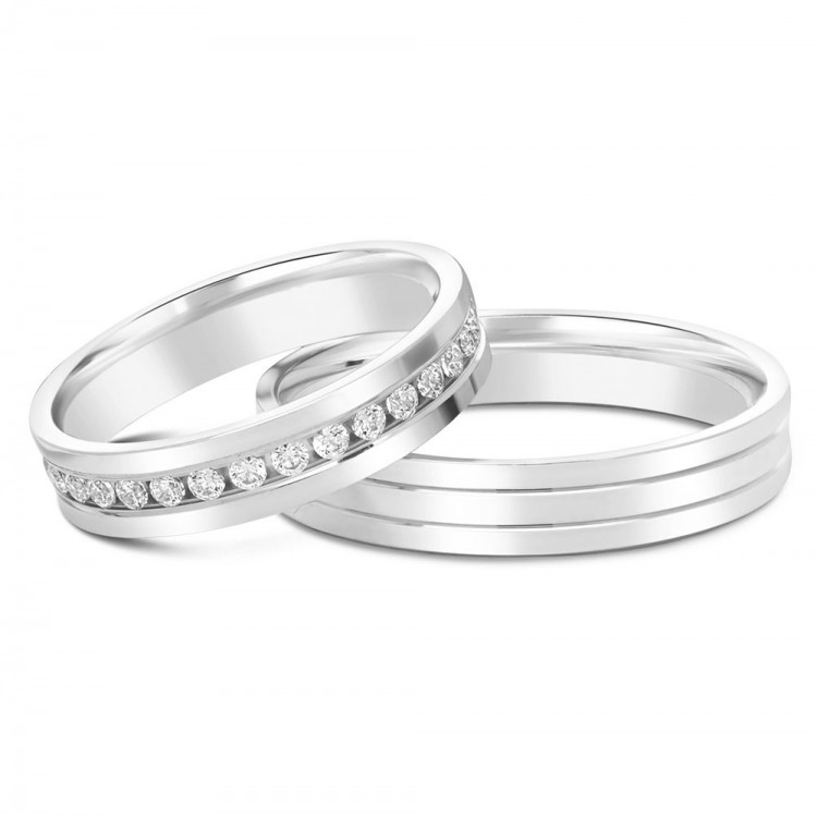 Obrączki ślubne z białego złota 4mm płaskie