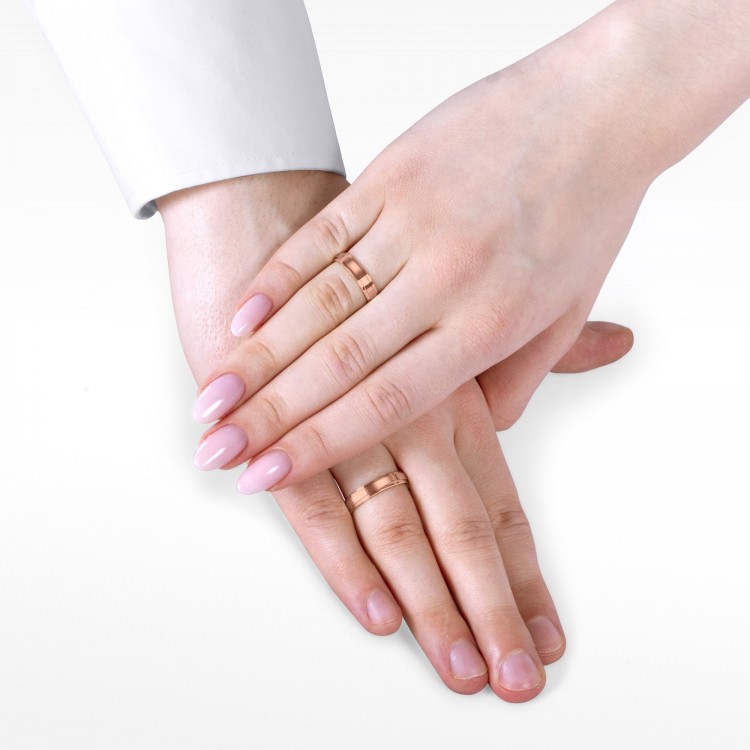 Obrączki ślubne z różowego złota 4.5mm płaskie