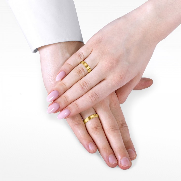 Obrączki ślubne z żółtego złota 4.5mm płaskie