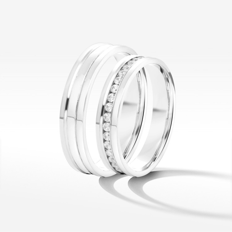 Obrączki ślubne z białego złota 4mm płaskie