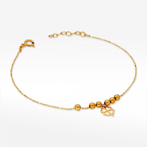 Złota bransoletka koniczyna