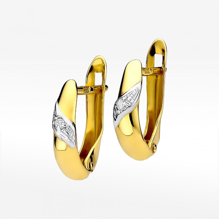 Kolczyki złote z diamentami na angielskie zapięcie