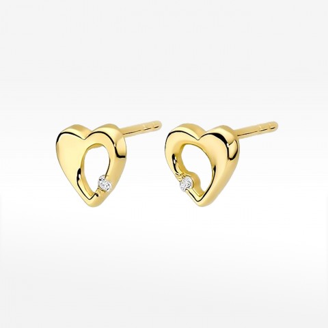 Kolczyki złote z diamentami na sztyft