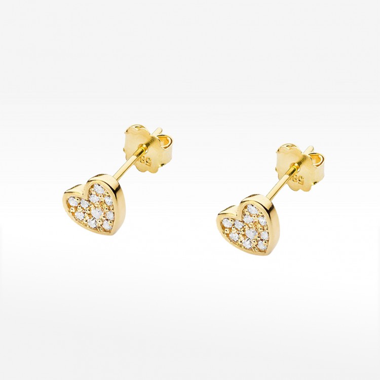 Kolczyki złote z diamentami na sztyft