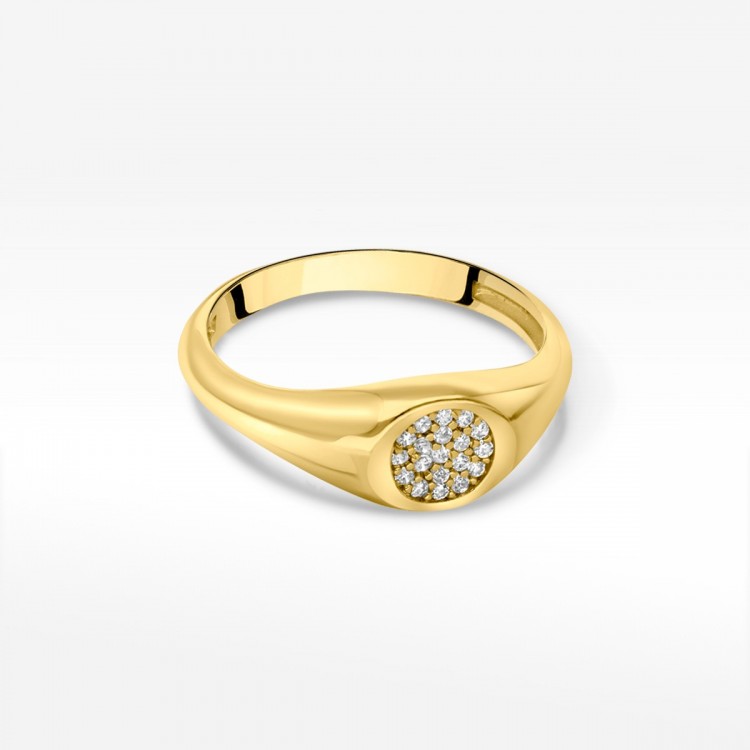 Pierścionek ze złota z cyrkoniami