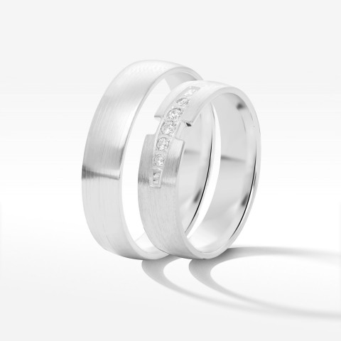 Obrączki ślubne z białego złota 5mm półokrągłe