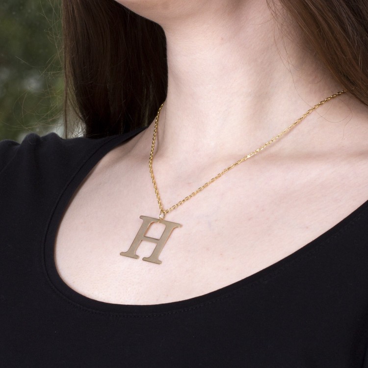 Zawieszka ze złota literka H