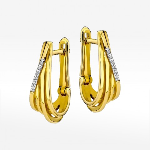 Kolczyki ze złota z diamentami na angielskie zapięcie