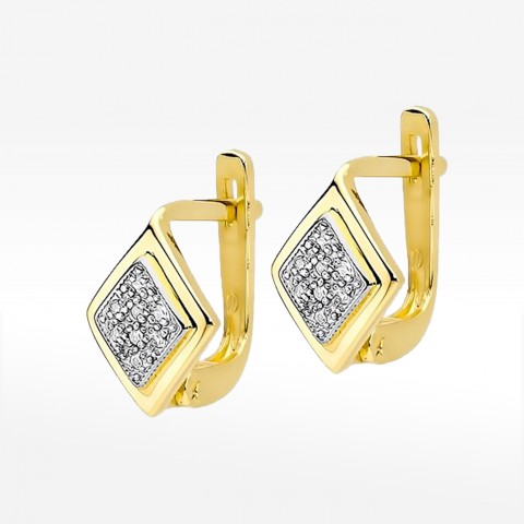 Kolczyki ze złota z diamentami na angielskie zapięcie