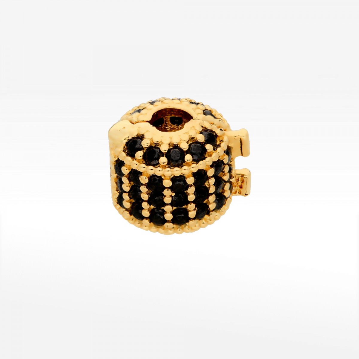 Zawieszka ze złota z czarnymi cyrkoniami