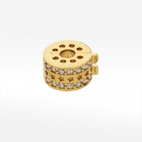 Zawieszka ze złota z białymi cyrkoniami