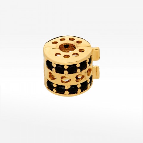 Zawieszka ze złota z czarnymi cyrkoniami