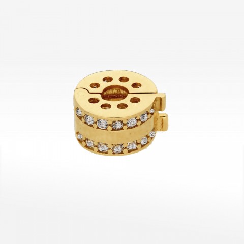 Zawieszka ze złota z białymi cyrkoniami