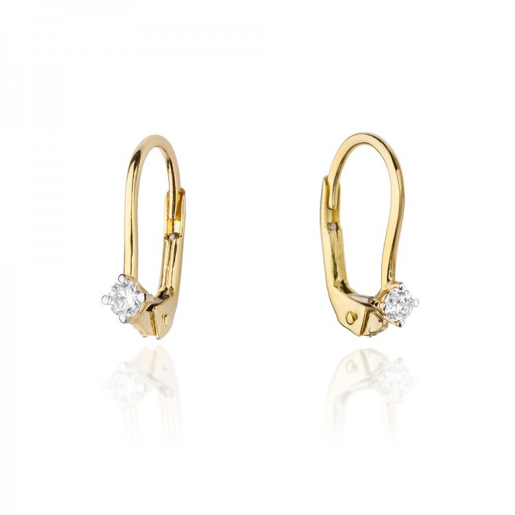 Kolczyki ze złota z diamentami wiszące