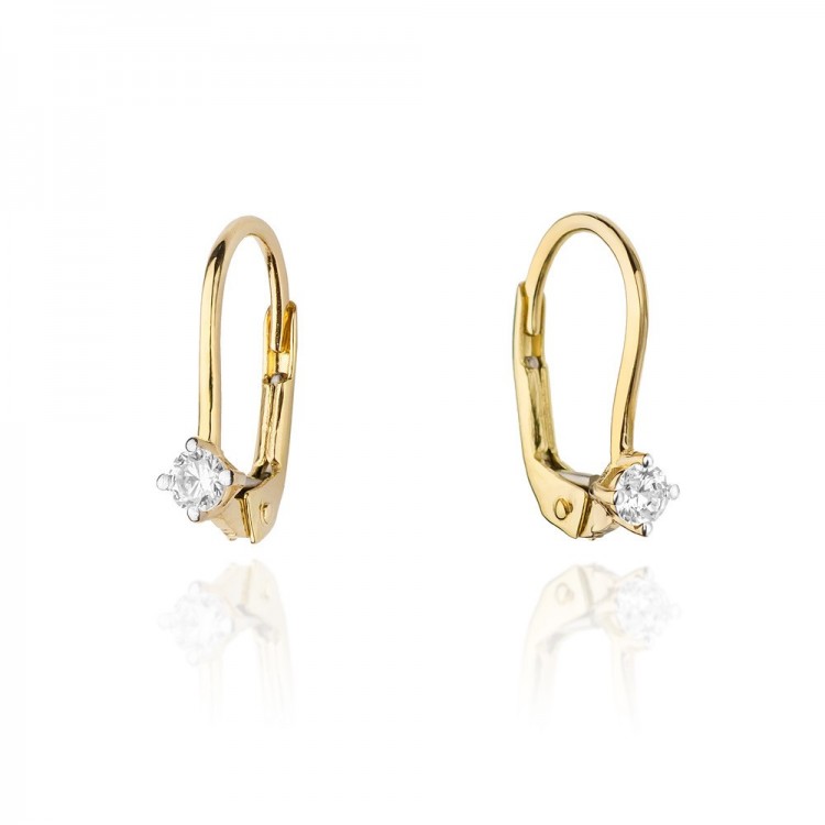 Kolczyki ze złota z diamentami wiszące