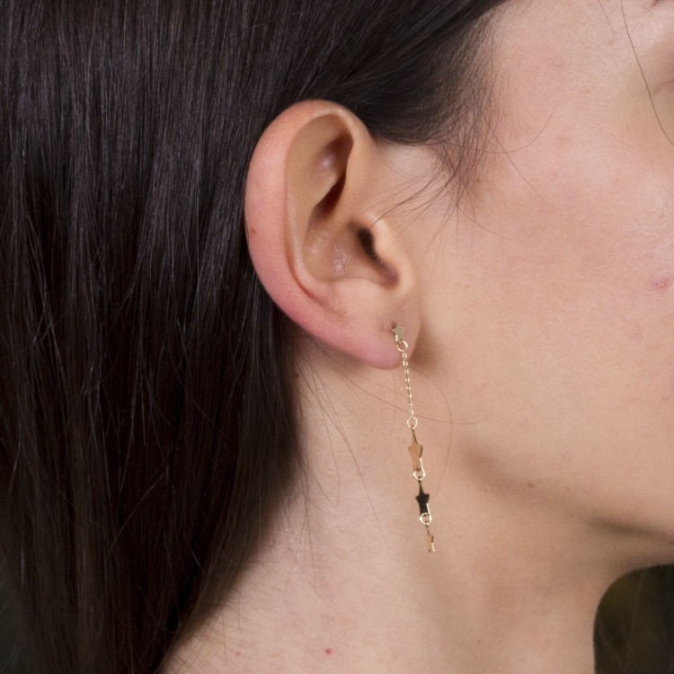 Kolczyki ze złota gwiazdki wiszące