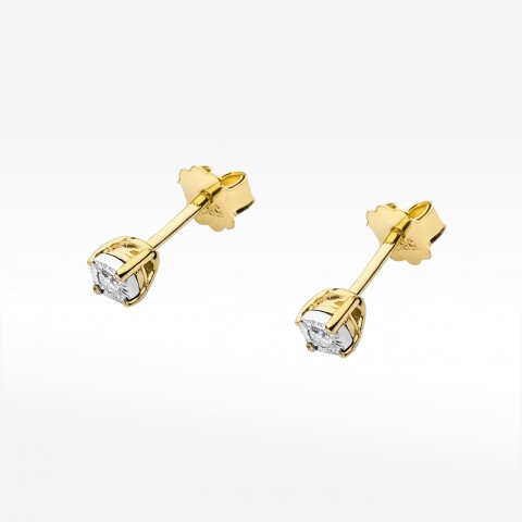 Kolczyki ze złota z diamentami na sztyft